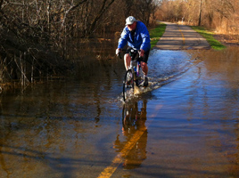 Riding the Flood out in Old Blue!